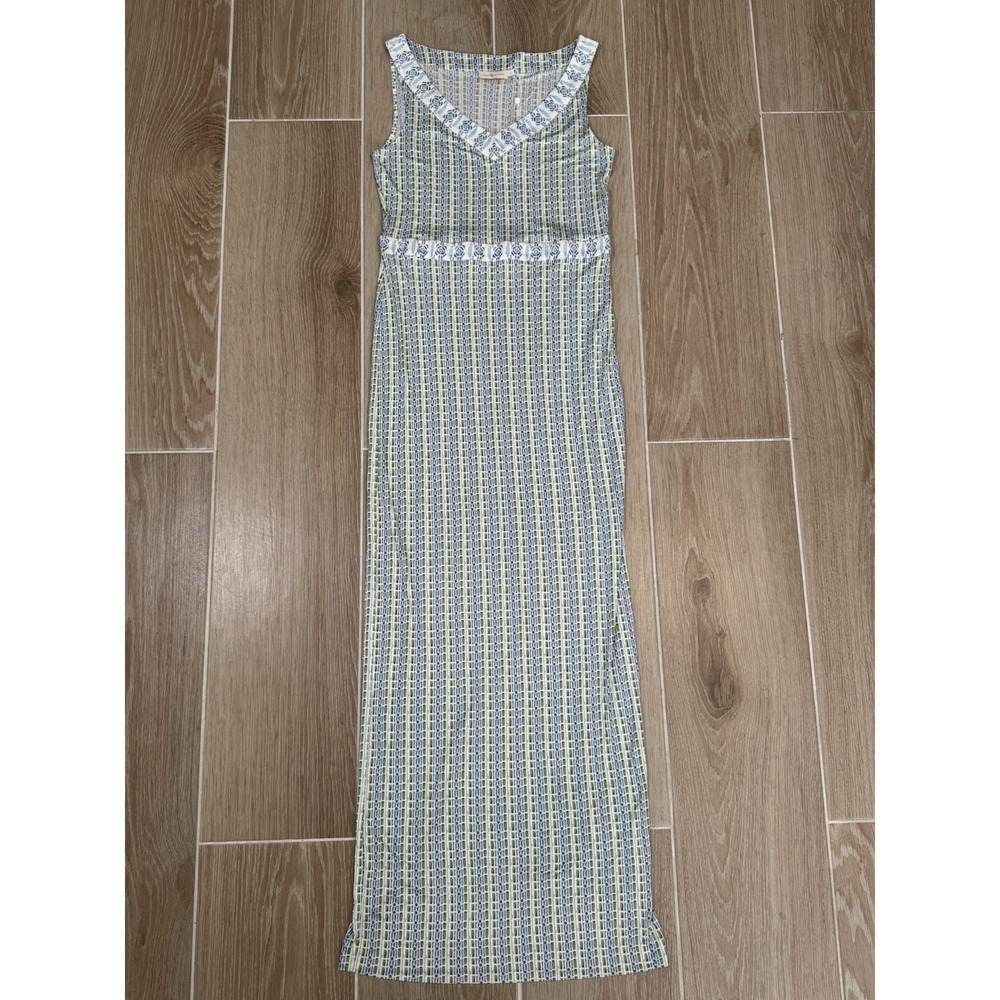 Tory Burch Mickey Silk Maxi Dress Womens Large V-Neck Full Length NWT $595
